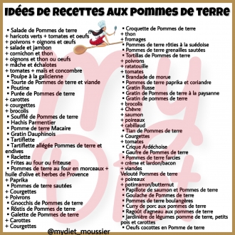 Memo cuisson des pommes de terre
