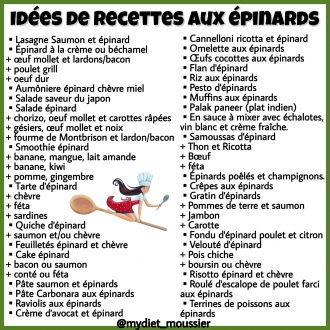 Memo cuisson des épinards