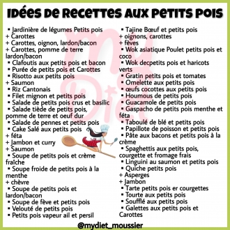 Memo cuisson des petits pois