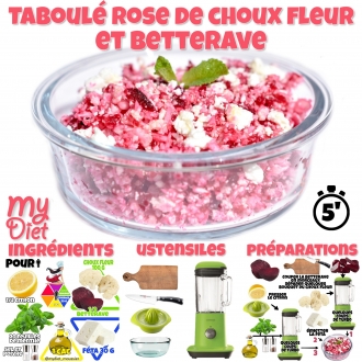 Taboulet rose de choux fleur et betterave